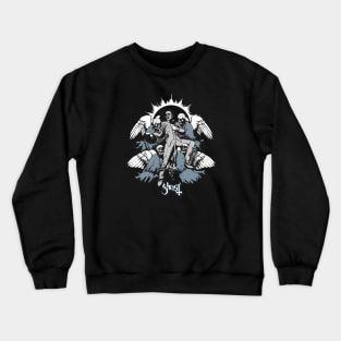 Ghost Retro Style White Crewneck Sweatshirt